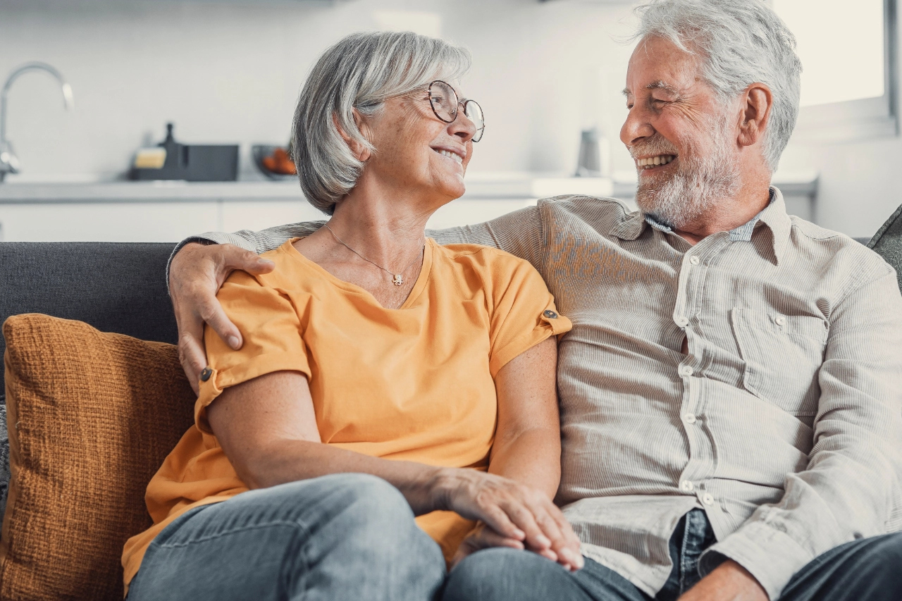 Happy older couple in recovery